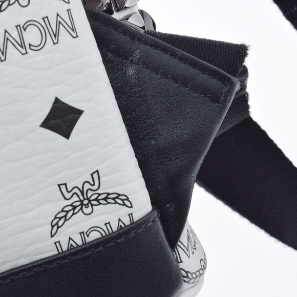 MCM Backpack Studded White Calfskin Daypack by - Picture 9 of 12